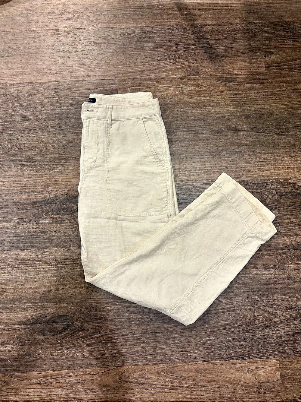 J.Crew Camp-pocket wide-leg pant in stretch corduroy Pants Cream